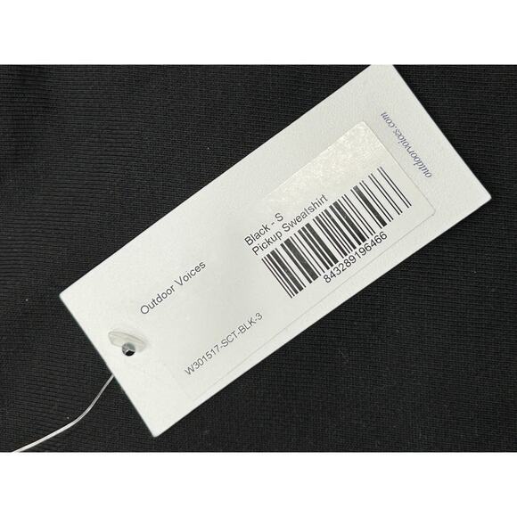 NWT Outdoor Voices Womens Black Cotton Classic Pickup Sweatshirt Comfy Size S - Picture 6 of 11